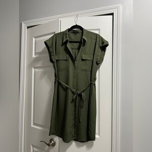 Olive Green Shirt Dress